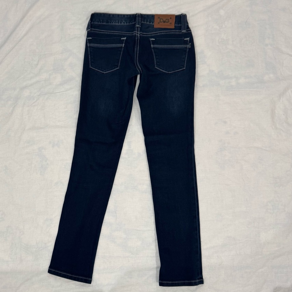 D&G Dolce & Gabbana Low Rise Dark Wash Slim Straight Jeans Size 26 - Picture 12 of 12